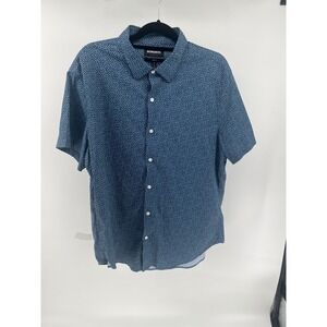 Bonobos Shirt Mens XL Blue Geometric Standard Fit Stretch Performance Button Up